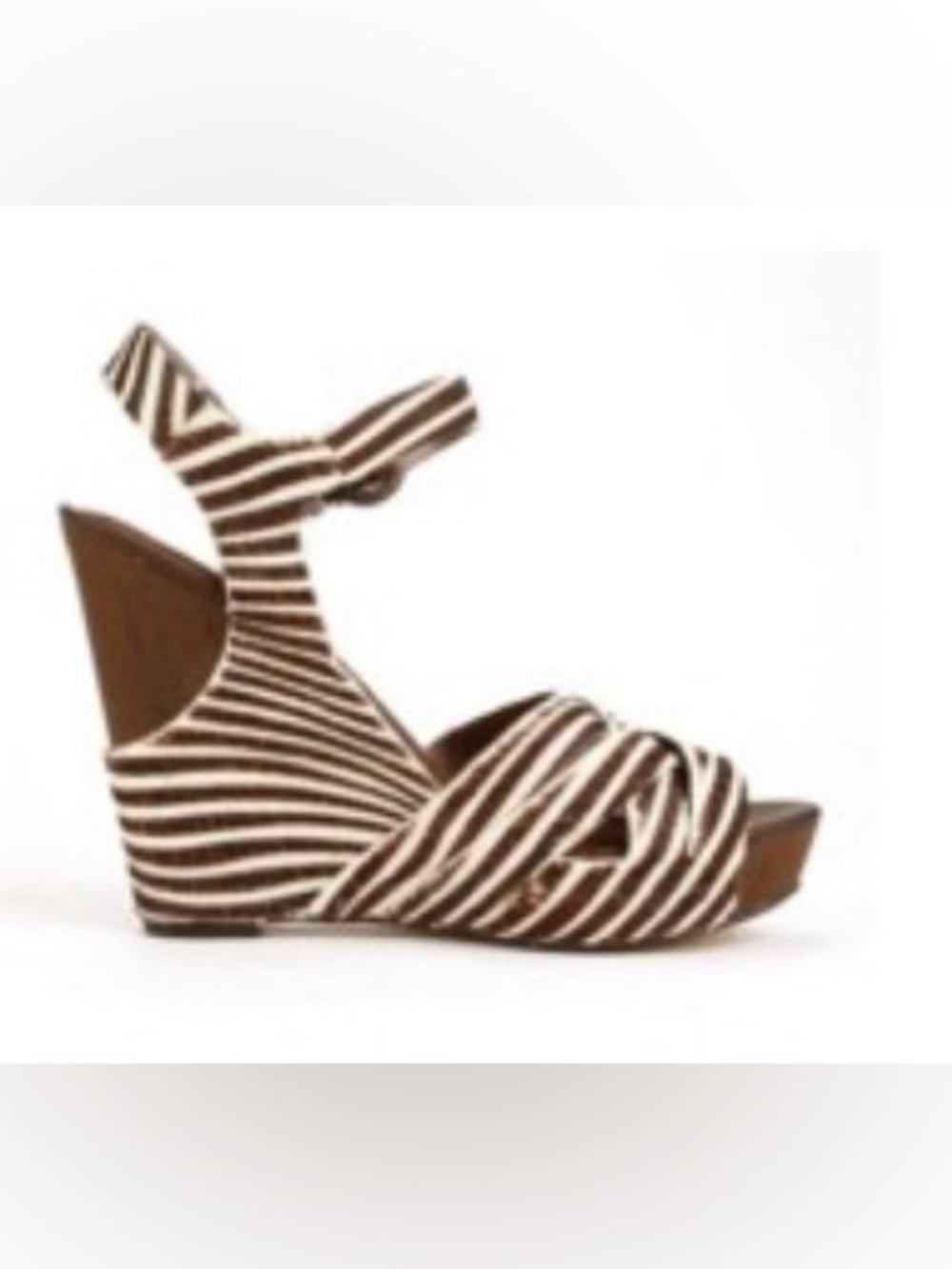 Sam Edelman Katrice Zebra Haircalf Wedge Sandals Women’s 7.5 M